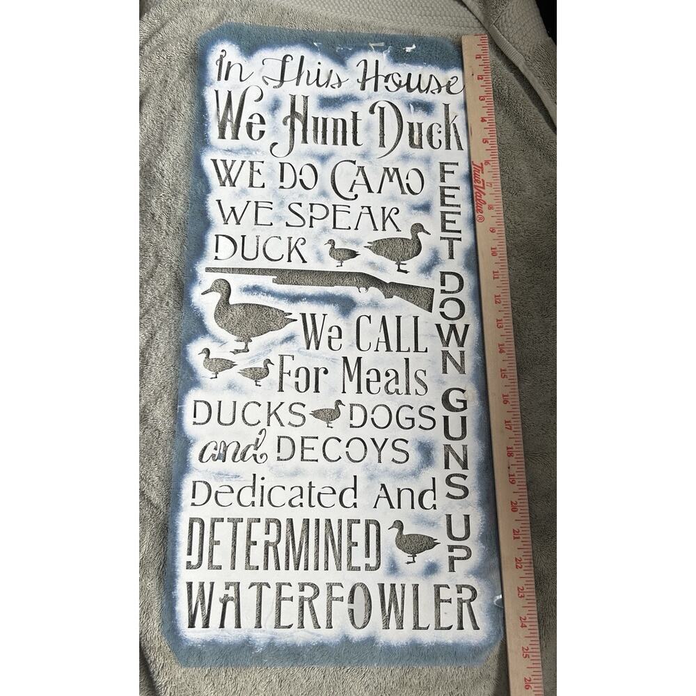 5 Large Reusable Mylar Stencils With Sayings - Used- Hunting Family Porch Signs